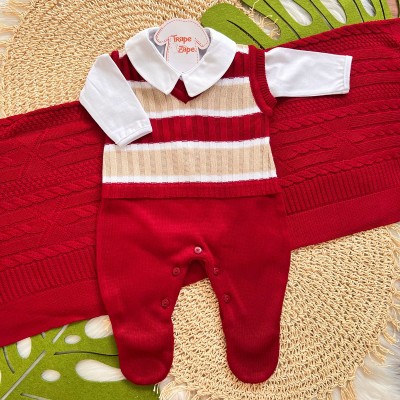 Saída de Maternidade Anderson - Vermelha Saída de Maternidade Anderson - Vermelha